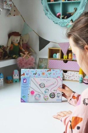 Zestaw kreatywny do tworzenia biżuterii z kaboszonami Urocze zwierzaki 10+, Janod