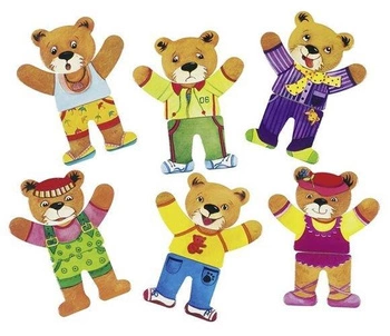 Układanka - ubieranie, misiaki, 18 el.