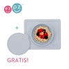 EZPZ Silikonowa miseczka z podkładką 2w1 Mini Bowl + pokrywka GRATIS pastelowa szarość