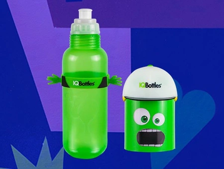 IQBottles, Bidon-butelka 2w1 Blue/Yellow cap