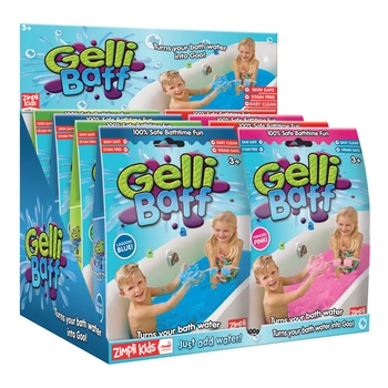 Display 10 szt., Magiczny proszek do kąpieli, Gelli Baff, zielony/czerwony/niebieski/różowy, 1 użycie, 3+, Zimpli Kids