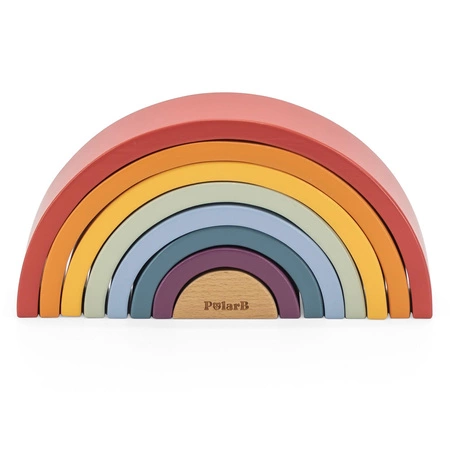 VIGA PolarB Drewniana Tęcza Układanka Klocki Kreatywne Montessori