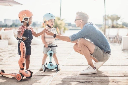 Zestaw Kask + SCOOTANDRIDE Highwaykick 1 2w1 Jeździk i hulajnoga 1-5 lat Peach + Kask XXS Peach