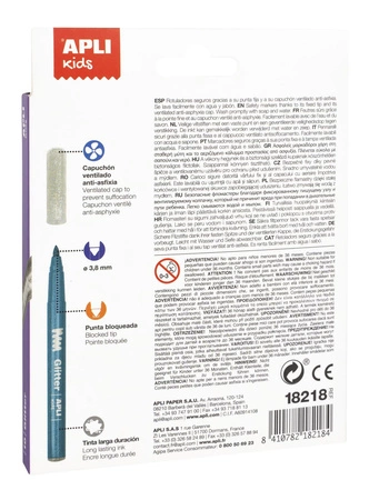 Flamastry brokatowe Apli Kids - 10 kolorów