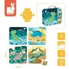 Puzzle progresywne w walizce Dinozaury 4 układanki – 6, 9, 12 i 16 elementów 3+, Janod