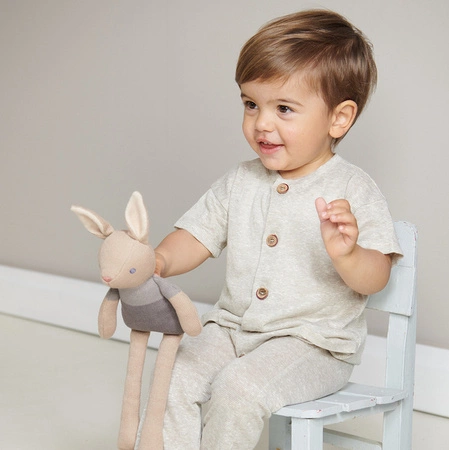 Przytulanka z bawełny organicznej GOTS, Taupe Bunny, ThreadBear Design