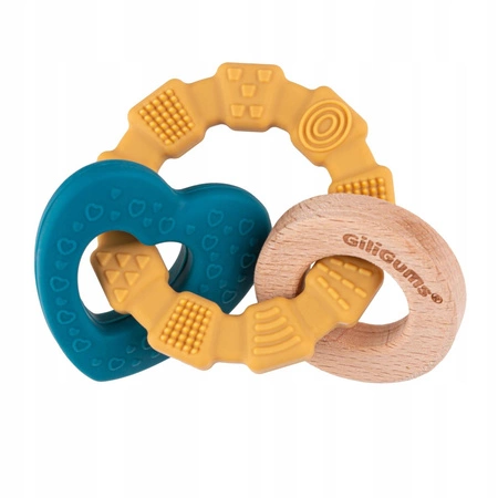 GRYZAK PIERŚCIEŃ SERCE SILIKON DREWNO GILIGUMS