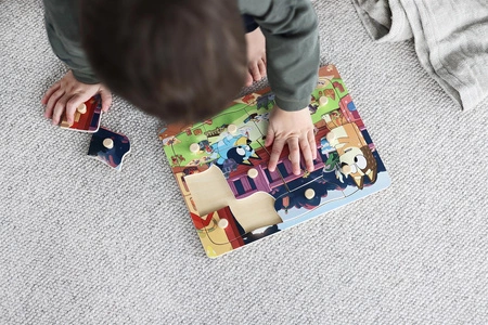 Drewniana układanka puzzle z uchwytami 12 elem. Bluey zabawka dla dzieci