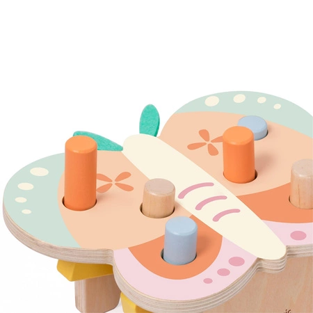 CLASSIC WORLD Wbijak Pastelowy Motylek Montessori z Młoteczkiem