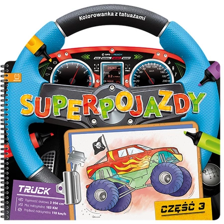 Superpojazdy kolorowanka z tatuażami część 3