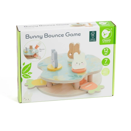 CLASSIC WORLD Drewniana Gra Wyskakujące Króliczki 12m+