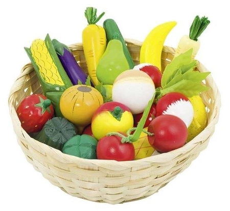 Koszyczek pełen warzyw i owoców, 23 sztuki, 51660-goki
