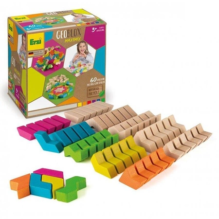 Klocki drewniane GeoBlox MaxiMix 60 el. Erzi 42094