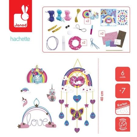 Multizestaw kreatywny 6 dekoracji Tęcza 7+, Janod