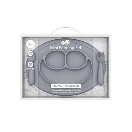 EZPZ Komplet naczyń silikonowych Mini Feeding Set szary