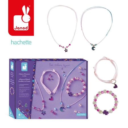 Janod Zestaw kreatywny do tworzenia biżuterii z zawieszkami zmieniającymi kolor 6+