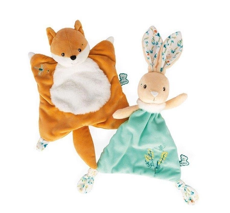 Kaloo Komforter trójkątny Zajączek Justin 20 cm w pudełku kolekcja Fripons