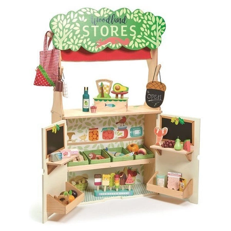 Dwustronny drewniany sklepik i teatrzyk, Tender Leaf Toys