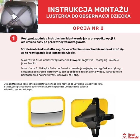 Lusterko do samochodu dla dziecka, żółte, Royal Rascals