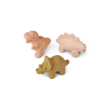 LIEWOOD, gumowe gryzaki, zabawki do wody David Toys 3 Pack dinozaury  - Rose multi mix