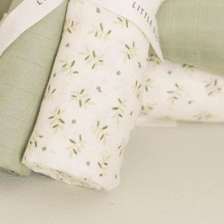 Little Dutch Otulacz muślinowy 120x120 cm Blueberry Leaves