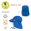 Lassig Czapka przeciwsłoneczna z daszkiem i osłoną karku UV80 Splash & Fun blue, rozm. 50/51