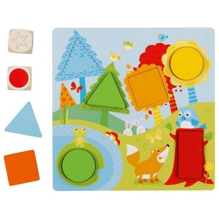 Drewniana gra w kolory układanka z klockami figury geometryczne 56760 Goki