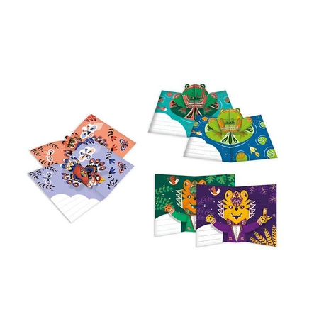 Zestaw kreatywny Przestrzenne kartki pop-up 3D Zwierzęta 6+, Janod