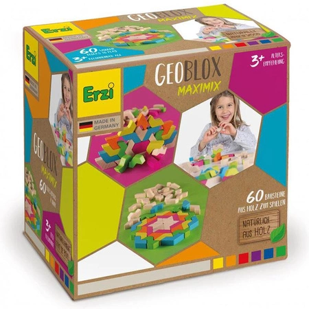 Klocki drewniane GeoBlox MaxiMix 60 el. Erzi 42094