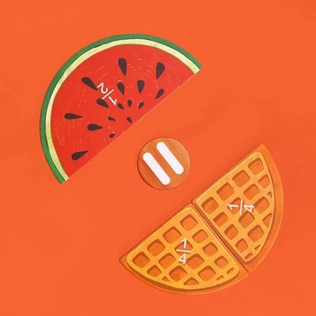 mierEdu Układanka matematyczna do nauki ułamków - Yummy Food ME338