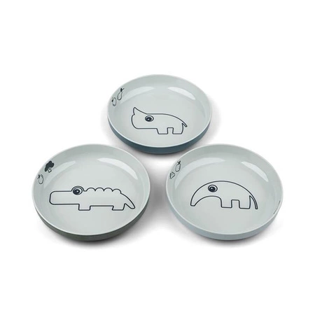 Done by Deer Yummy Talerz 3 szt. Blue