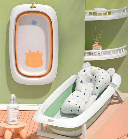 Wanienka dla dzieci wanna zielona składana z odpływem 81 cm - Krówka ECOTOYS