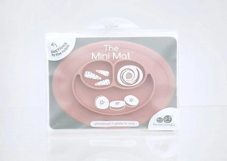 EZPZ Silikonowy talerzyk z podkładką mały 2w1 Mini Mat pastelowy róż