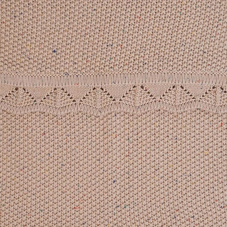 Lodger Kocyk niemowlęcy dziergany bawełniany 80x100 beżowy Tribe Fancy Linen