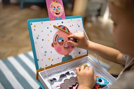 Magnetyczna układanka Śmieszne buzie Chłopiec Magnetibook, Janod