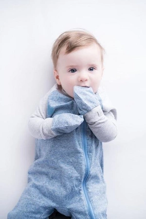 Juddlies Organic Raglan Pajacyk Blue L