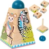 Obracane drewniane klocki Dzikie zwierzęta, 11090- Small foot, układanki dla dzieci