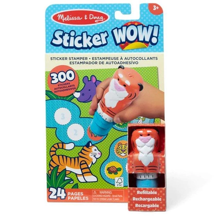 Sticker Wow stempel z naklejkami Tygrys 32014 Melissa & Doug książeczka z naklejkami