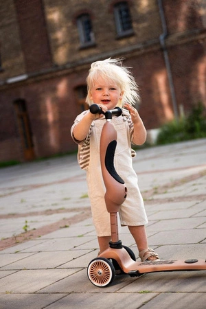 SCOOTANDRIDE Highwaykick 1 Push and Go 2w1 Jeździk i hulajnoga z rączką do prowadzenia 1-5 lat Mocha