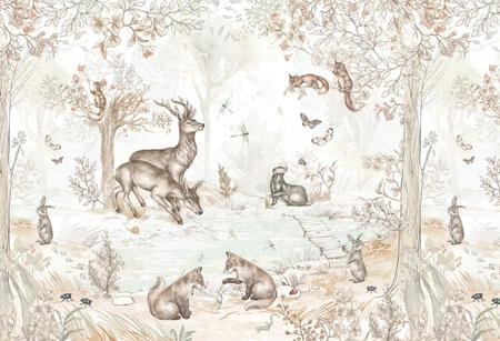 LEŚNA POLANA - Tapeta Ze Zwierzętami Tapeta Malumi