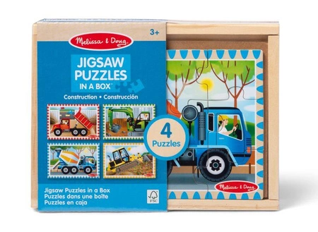 Puzzle drewniane 48 el Pojazdy budowlane 4w1 Melissa & Doug 13792