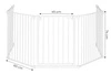 Bramka kojec barierka ochronna dla dzieci i zwierząt 5 paneli 60 cm metal biały ECOTOYS