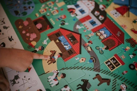 Puzzle obserwacyjne w walizce Farma 24 elementy 3+ Made in France, Janod