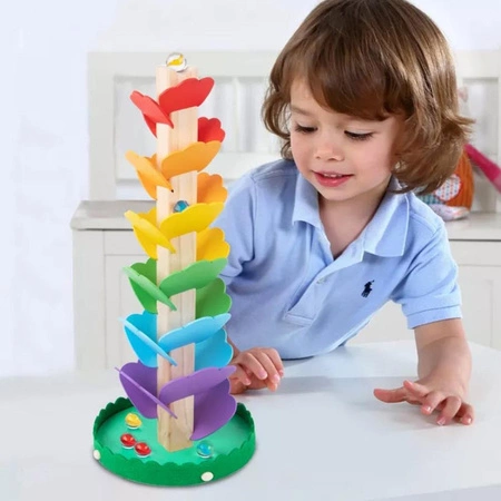 Tooky Toy Drewniana Kolorowa Wieża Wirująca dla Dzieci