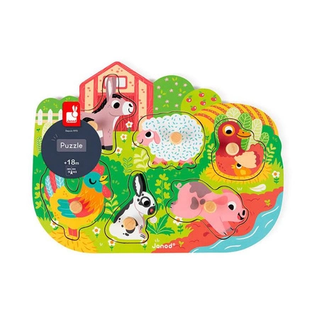 Puzzle drewniane Wesoła Farma, Janod