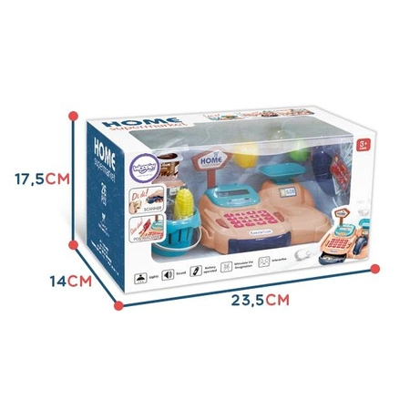 WOOPIE Kasa Sklepowa Koszyk na Zakupy Światło Dźwięk + 24 akc