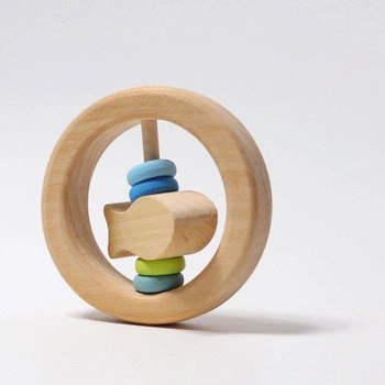 Grzechotka okrągła z rybką, niebieska, 0+, Grimm's