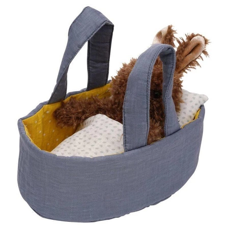 Maskotka króliczek w nosidełku Moppettes 160350-Manhattan Toy, przytulanki dla dzieci