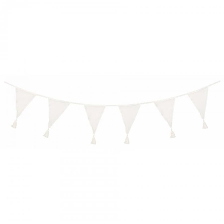 Girlanda ozdobna biała z pomponami Jabadabado