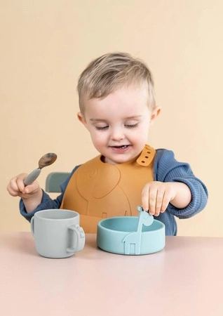 Done by Deer Peekaboo Śliniak Silikonowy 2 szt. Elphee Mustard